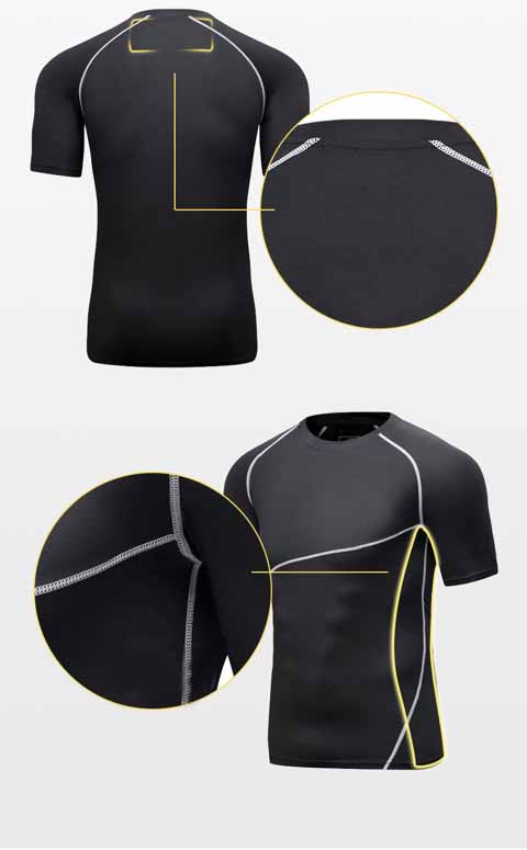 Custom Short Sleeve Sports Tops Seamless Dry Fit Sports Mens Compression Gym Wear Men Gym Tights Gym Fitness Wear